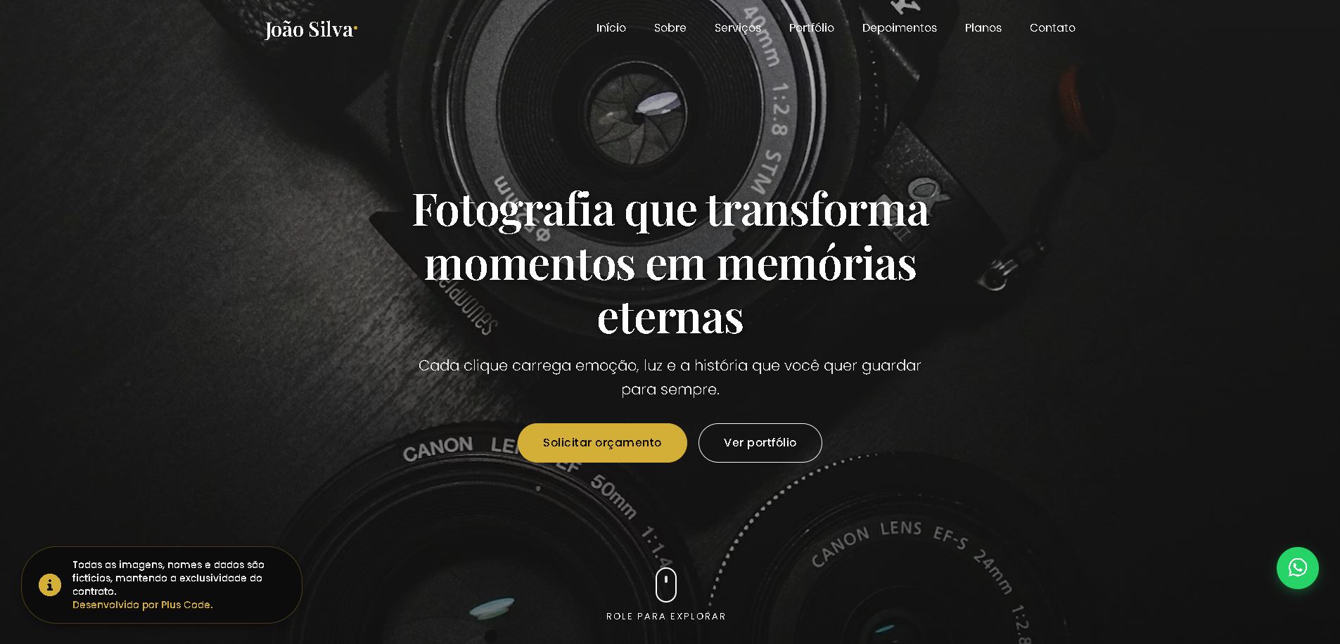 Landing Page Fotógrafo